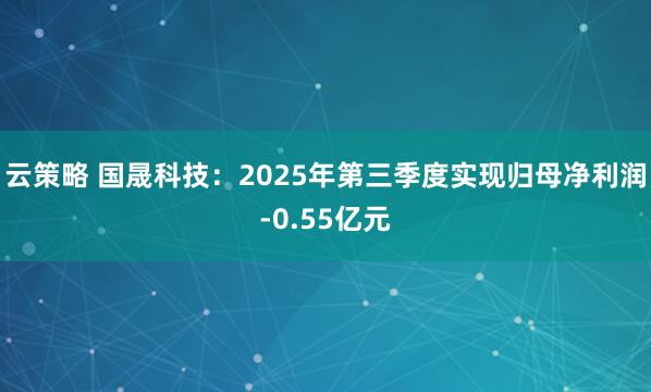 云策略 国晟科技：2025年第三季度实现归母净利润-0.55亿元